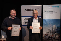 Maurice Thiriet (2.Platz) und Felix E. Müller (1.Platz) Preisträger der Kategorie "Chefredaktion"