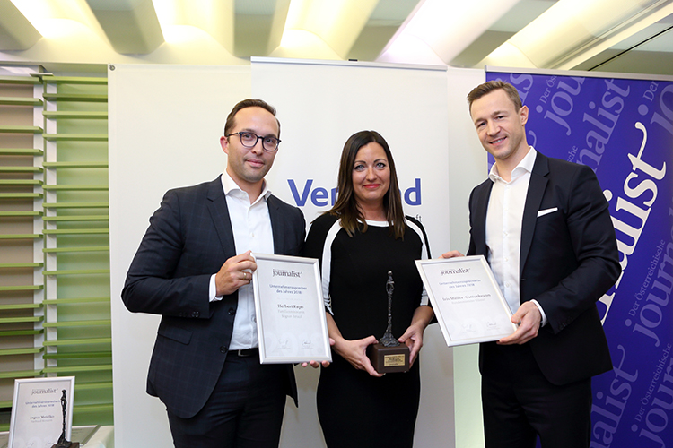 Herbert Rupp (Pressesprecher von Familienministerin Juliane Bogner-Strauß), Iris Müller-Guttenbrunn (Pressesprecherin von Bundesminister Gernot Blümel)